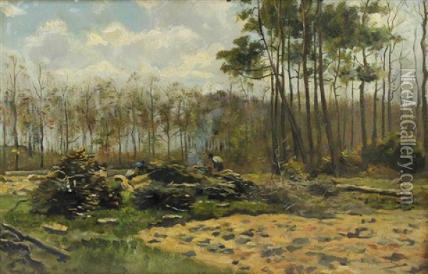 The Wood Cutters Oil Painting - Willem Steelink