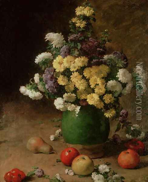 Flowers and Fruit, 1880 Oil Painting - Claude Emile Schuffenecker