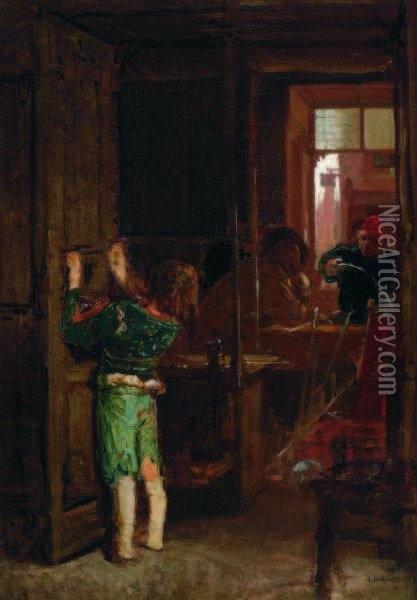 Scena D'interno (bottega D'armi) Oil Painting - Edoardo Dalbono