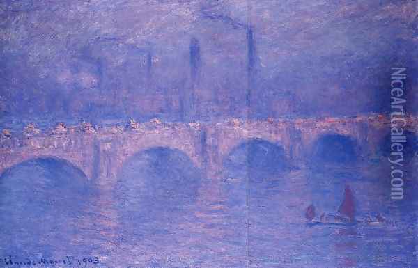 Waterloo Bridge, Hazy Sun Oil Painting - Claude Oscar Monet