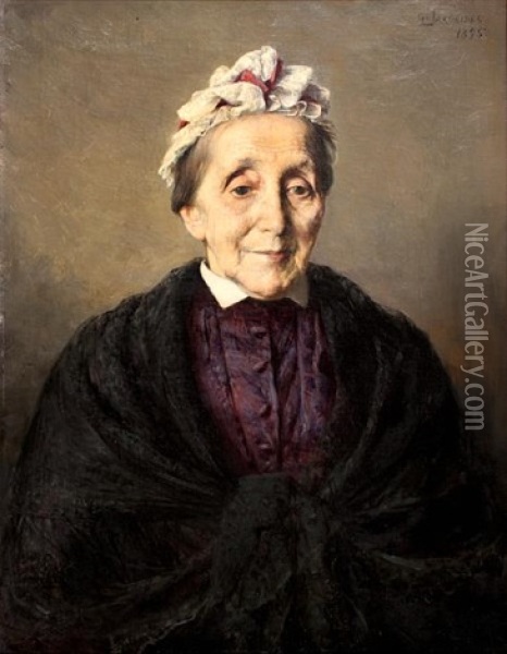 Portrait Of Mrs Scaramanga Oil Painting - Georgios Jakobides