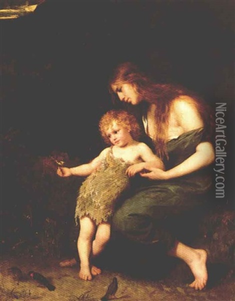 The Young Saint John The Baptist Oil Painting - Ferdinand Schauss