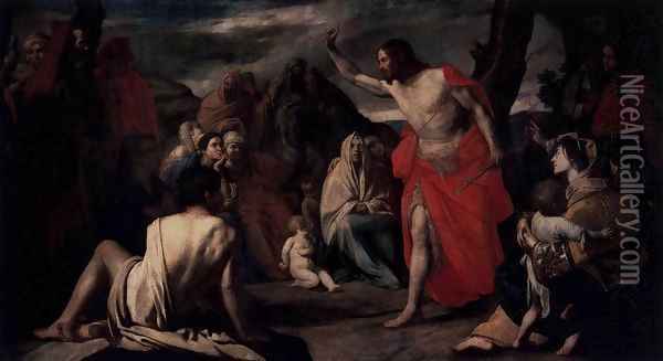 The Preaching of St John the Baptist in the Desert Oil Painting - Massimo Stanzione