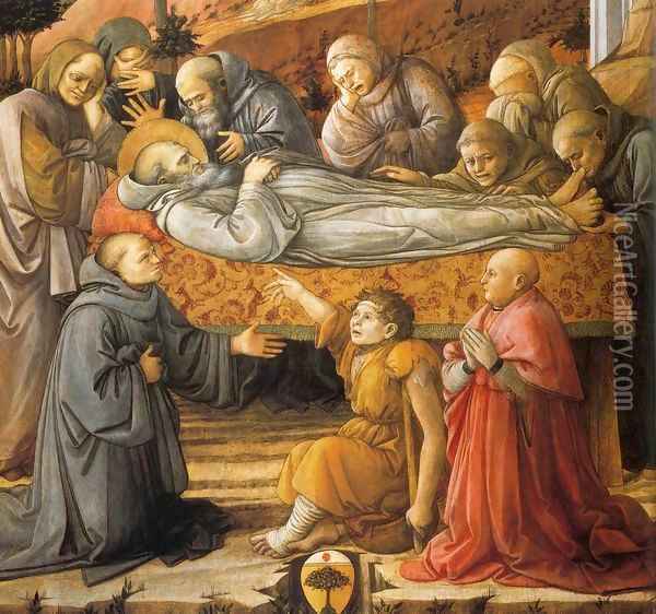 Funeral of St Jerome (detail) Oil Painting - Filippino Lippi