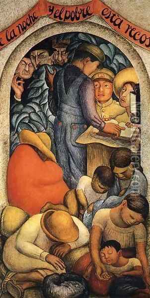 Night of the Poor 1928 Oil Painting - Diego Rivera
