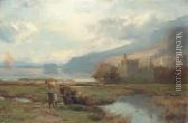 Kilchurn Castle, Loch Awe Oil Painting - David Farquharson