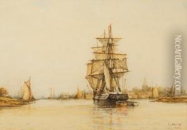 Port In Sussex Oil Painting - Frederick James Aldridge