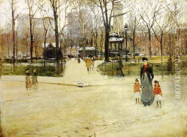 Washington Square Oil Painting - Paul Cornoyer