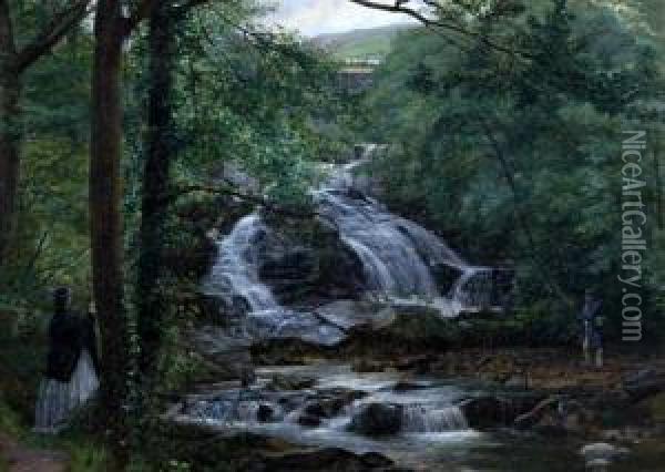 Mill Stream At Trefrew Oil Painting - Joseph Edward Worrall