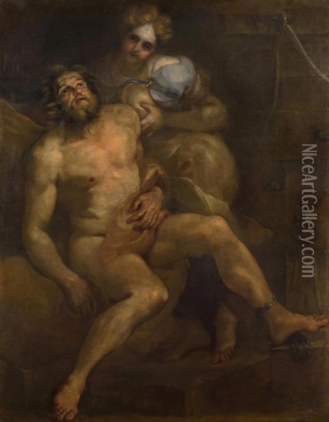 Cimon Und Pero (caritas Romana) Oil Painting - Paolo Pagani