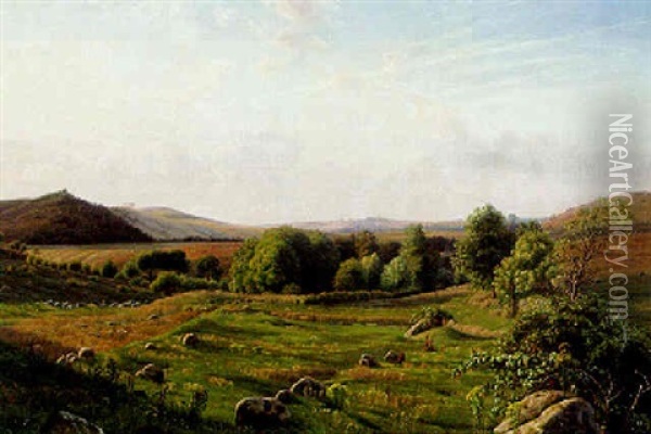 Aabent Landskab Fra Skanderborgegnen Oil Painting - Vilhelm Peter Karl Kyhn