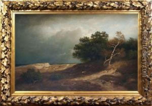 Landschaft Bei Aufziehendem Gewitter Oil Painting - Heinrich Vosberg