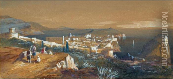 Dubrovnik Oil Painting - Edward Lear