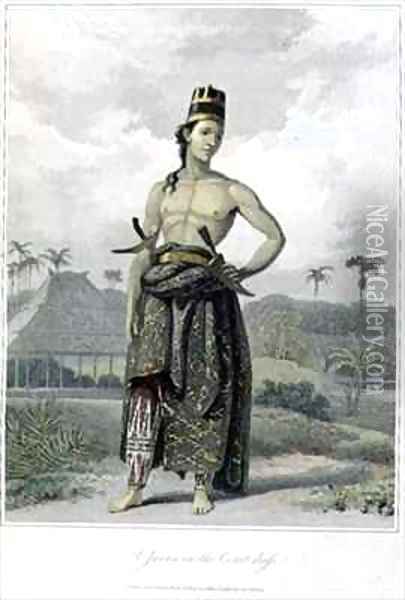 A Javan in Court Dress Oil Painting - William Daniell RA