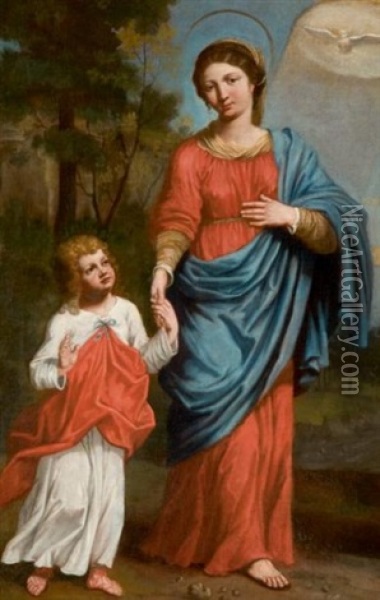 La Vierge Et L'enfant Jesus Oil Painting - Reynaud Levieux