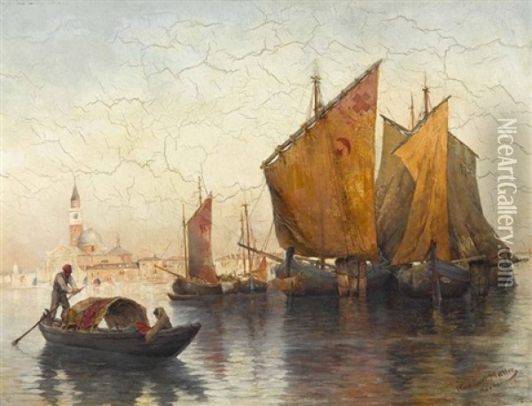 In Der Lagune Von Venedig Oil Painting - Rudolph Gustav Mueller