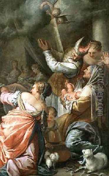 The Birth of St John the Baptist Oil Painting - Pietro Liberi