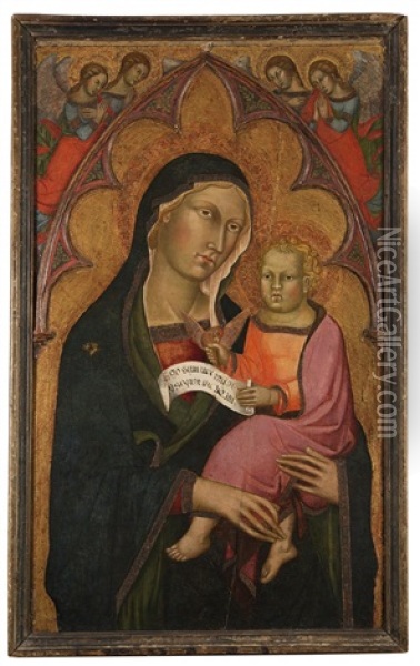 Madonna Col Bambino E Angeli Oil Painting -  Bartolo di Fredi