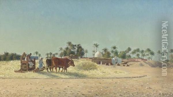 Nordafrikanische Oase Im Sonnenschein. Oil Painting - Arthur Herzog