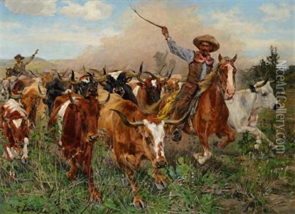 The Herders Oil Painting - Richard Lorenz
