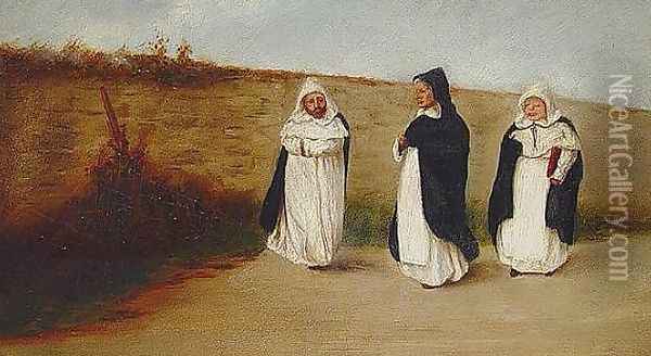 The Three Monks Oil Painting - Elihu Vedder