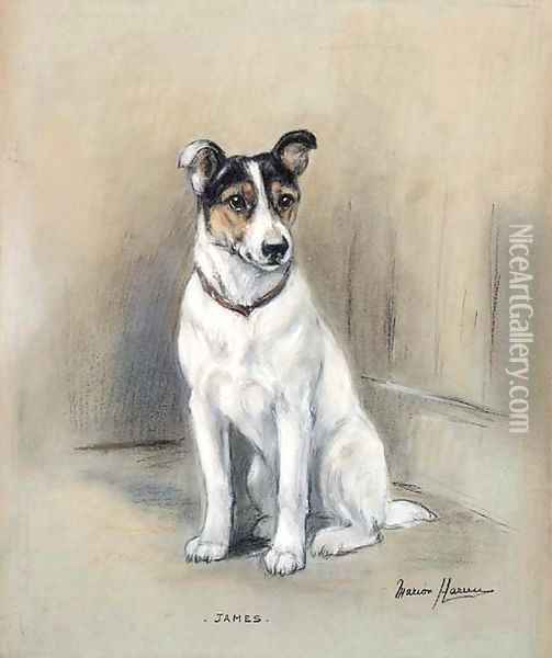 James, a Jack Russell Terrier Oil Painting - Marion Rodger Hamilton Harvey