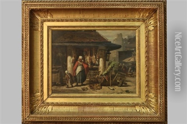 Scene De Marche Oil Painting - Charles Hoguet