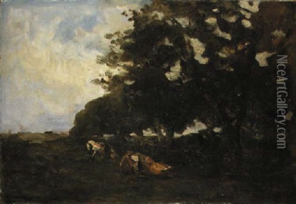 Cattle In A Landscape Oil Painting - Nathaniel Hone the Younger