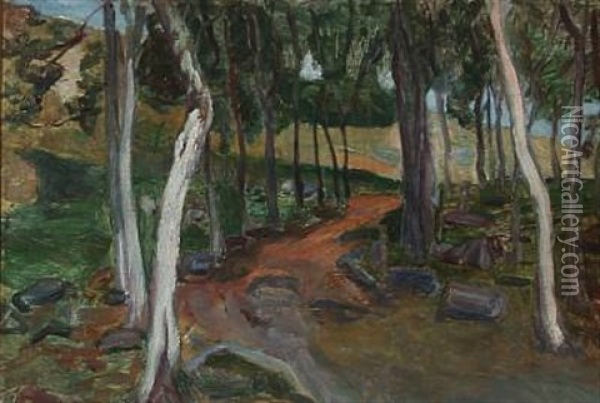 I Udkanten Af En Skov (in The Outskirts Of A Forest) Oil Painting - Albert Gottschalk