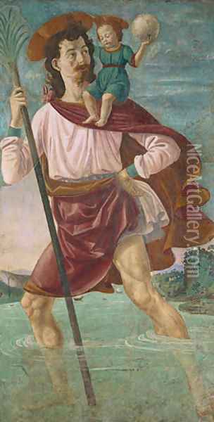 Saint Christopher and the Infant Christ Oil Painting - Domenico Ghirlandaio