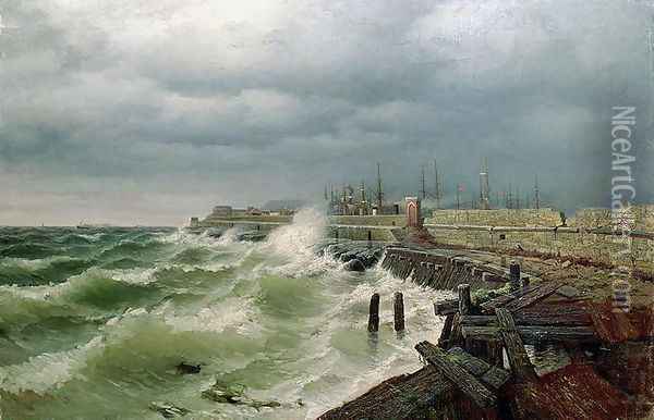 Odessa Pier, 1885 Oil Painting - Rufim Gavrilovitch Sudkovsky