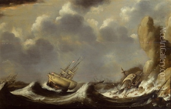 Marinelandschaft Oil Painting - Pieter Coopse