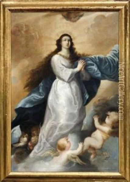 Inmaculada Oil Painting - Juan Antonio De Frias Y Escalante