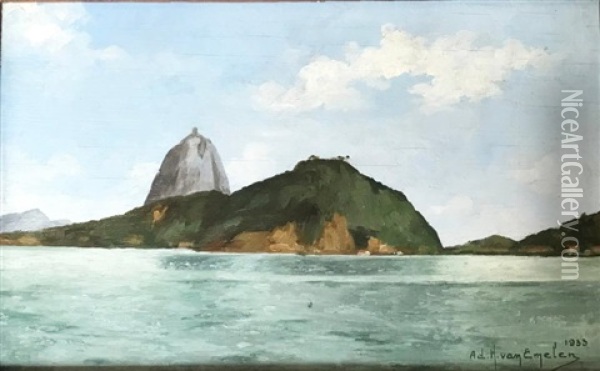 Vue De La Baie De Rio De Janeiro, 1933 Oil Painting - Adrien Henri Vital van Emelen