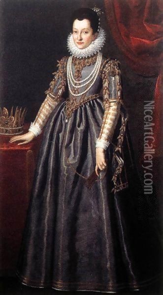 Portrait of Christine of Lorraine Oil Painting - Domenico Casini And Valore Casini