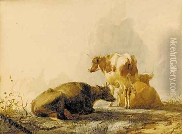 Cattle resting 2 Oil Painting - Thomas Sidney Cooper