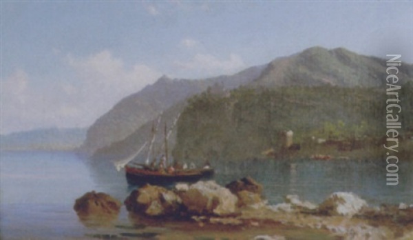 Barche Sul Lago Oil Painting - Alessandro la Volpe