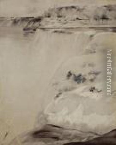 Niagara Falls Oil Painting - John Henry Twachtman