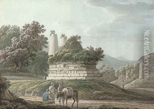A monument to the Curatii near Albano, Italy Oil Painting - Jacob More