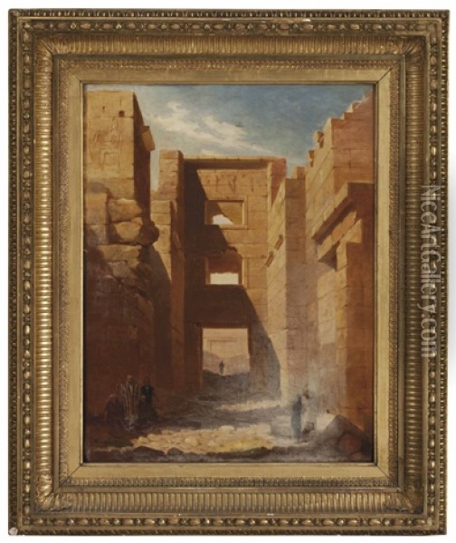 Palace Of Ramses The Third Oil Painting - John Dibblee Crace
