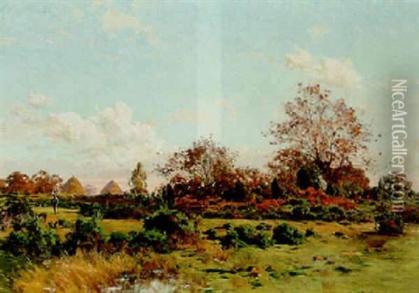 A Late Summer Landscape Oil Painting - Albert Gabriel Rigolot