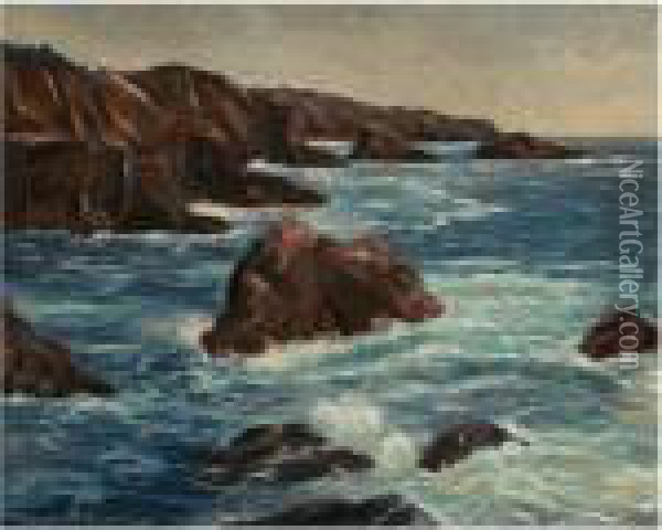 Rocky Coast Oil Painting - Constantin Alexandr. Westchiloff