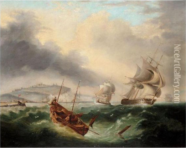 Shipping Off Dover Oil Painting - Henry Redmore