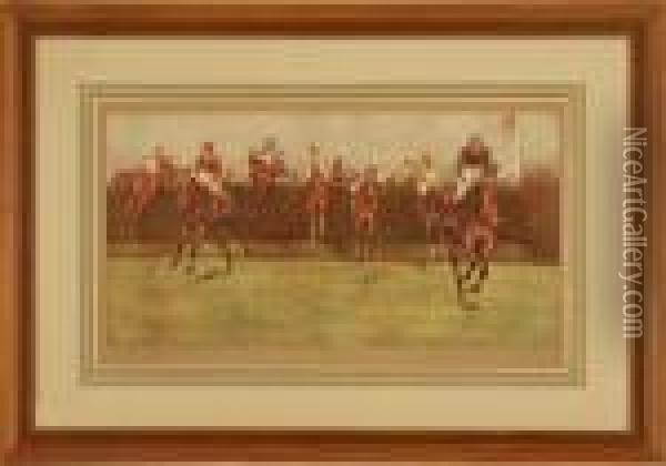 The Grand National Oil Painting - Cecil Charles Aldin