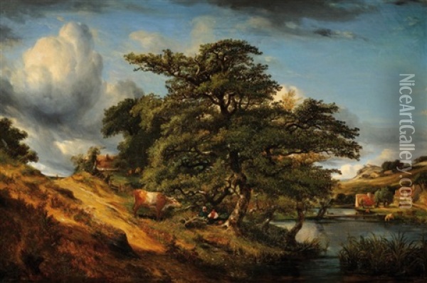 Paysage Au Grand Chene Oil Painting - Jules Andre