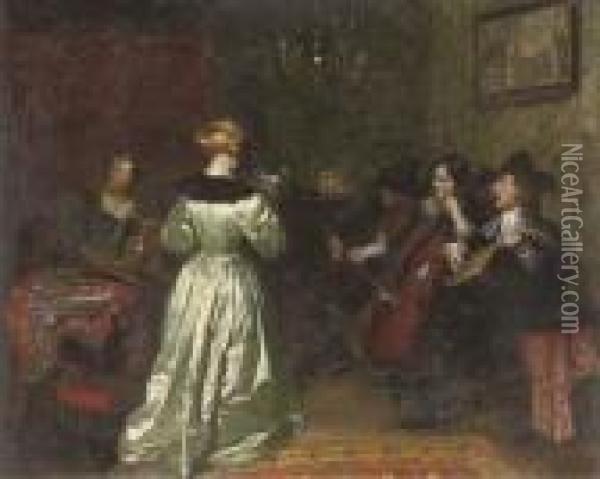 The Recital Oil Painting - Rudolph Jelinek