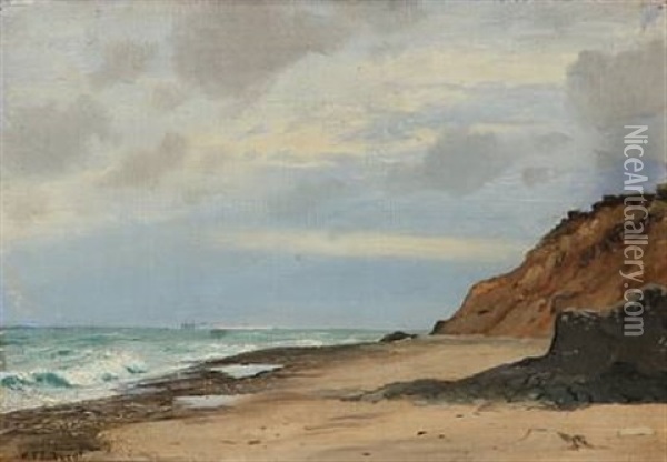 Coastal Scape Oil Painting - Christian Frederic Eckardt