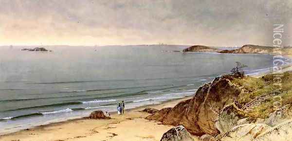 Indian Rock, Narragansett Bay I Oil Painting - Alfred Thompson Bricher