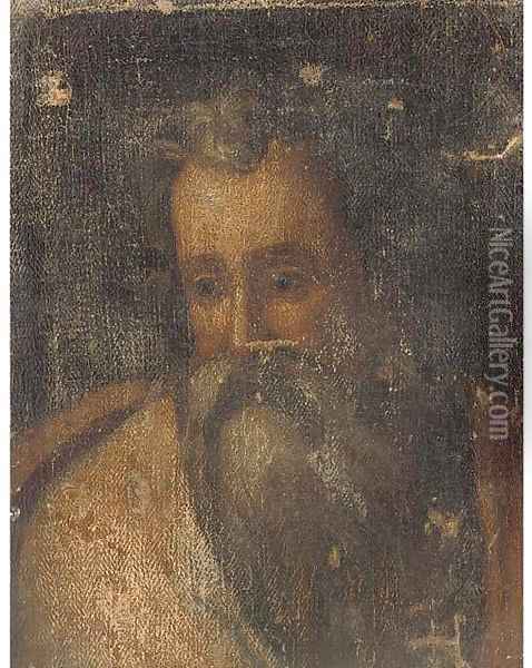 A male Saint Oil Painting - Domenico Tintoretto