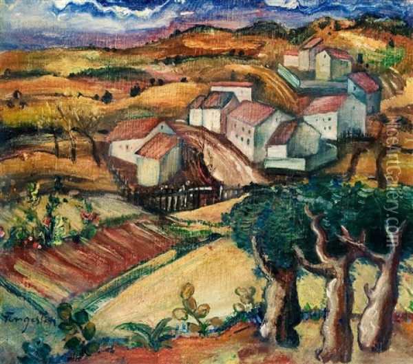 Andalusisches Dorf Oil Painting - Michel Fingesten